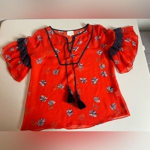 TRYB by Anthropologie sheer top size small